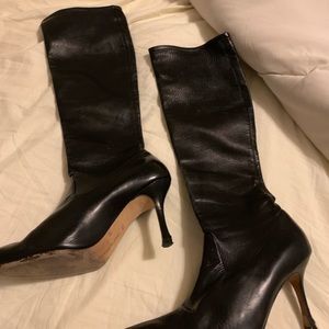 Manolo Blahnik tall leather boots size 7.5